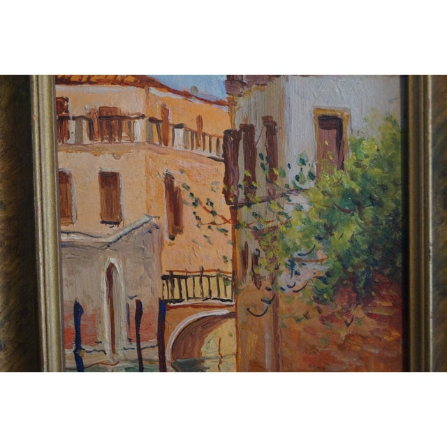 Pink 1940s Boris Major Venice Italy Canal Painting For Sale - Image 8 of 10