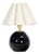 Giorgio Black Glass Mini Lamp, Natural Brass with Oyster Scalloped Shade For Sale