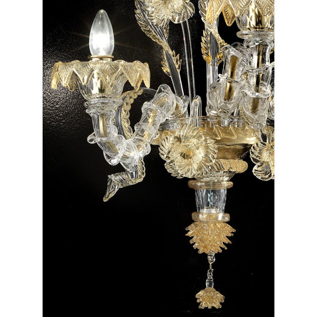 Venetian "Ca Rezzonico" Murano Glass Gold Wall Sconce For Sale - Image 4 of 5