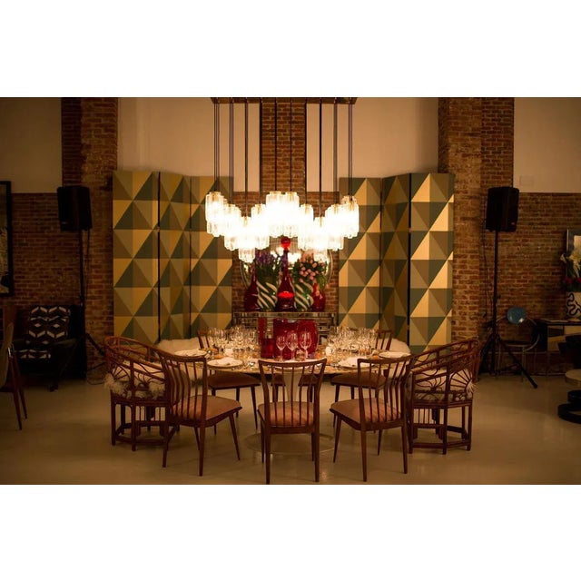 Modern Italian Murano Glass and Brass Suspension Lamp For Sale - Image 6 of 9