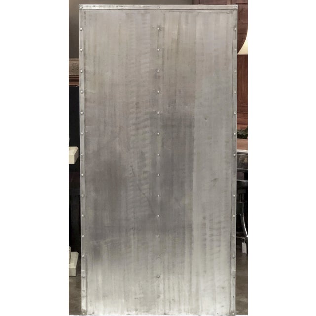 Large Industrial Burnished Steel Cabinet of Drawers For Sale - Image 10 of 13