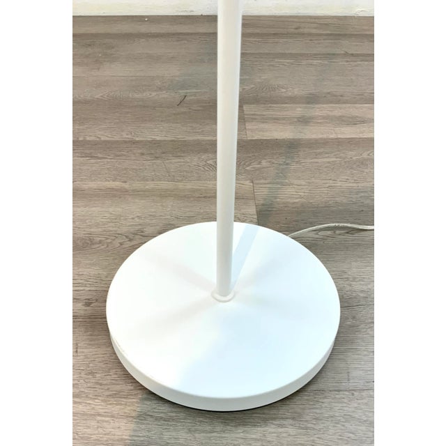 Stylish Mid-Century Modern Style White Metal Adjustable Floor Lamp, showroom floor sample