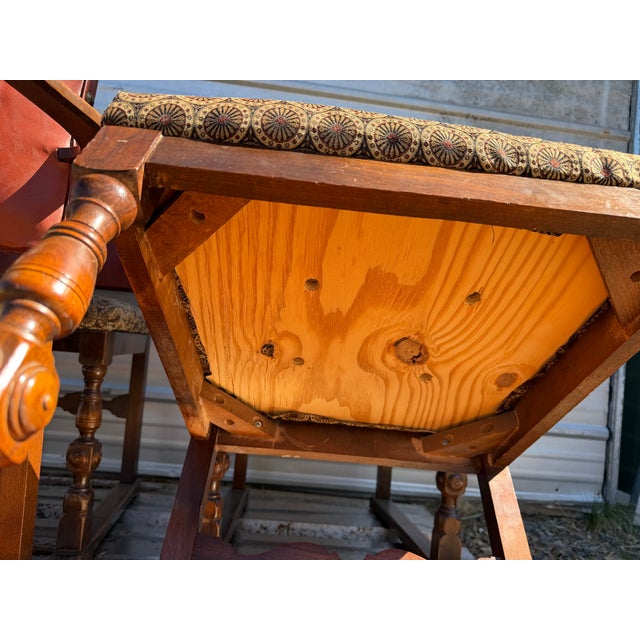1940s Set of 6 Spanish Revival Dining Chairs Including One Armchair (Host Chair) For Sale - Image 9 of 11