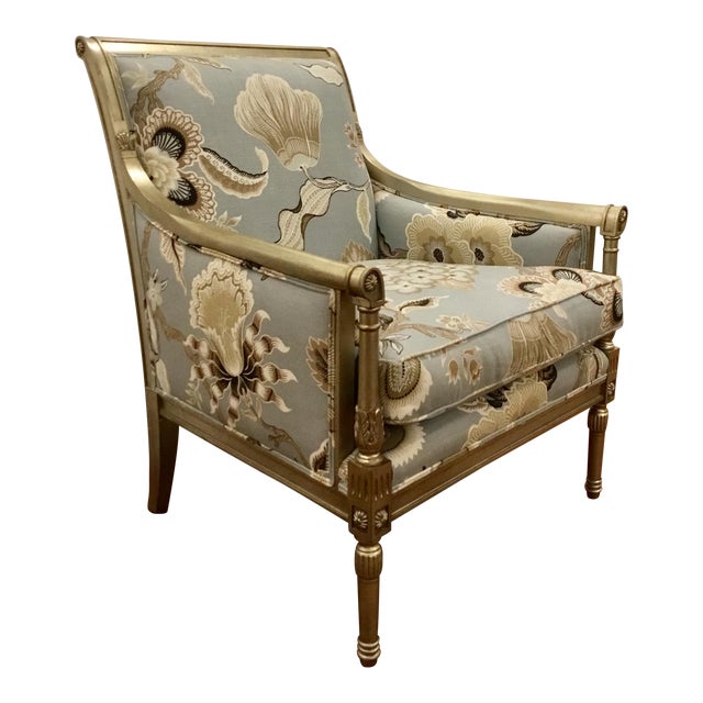 Blue Floral Bergere Chair By Schumacher Co. Chairish