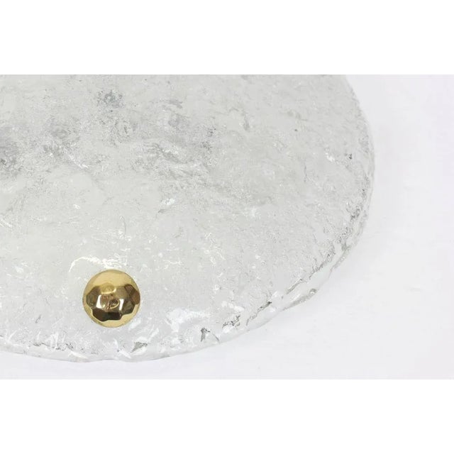 1970s Large Round Murano Ice Glass Flush Mount from Hillebrand, Germany, 1970s For Sale - Image 5 of 6