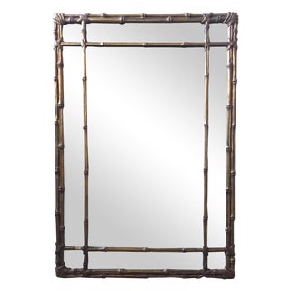 Gold Faux Bamboo Mirror For Sale