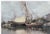A seascape oil painting by French academic painter Emile Godchaux (1860-1938), depicting a European fishing port. Signed...
