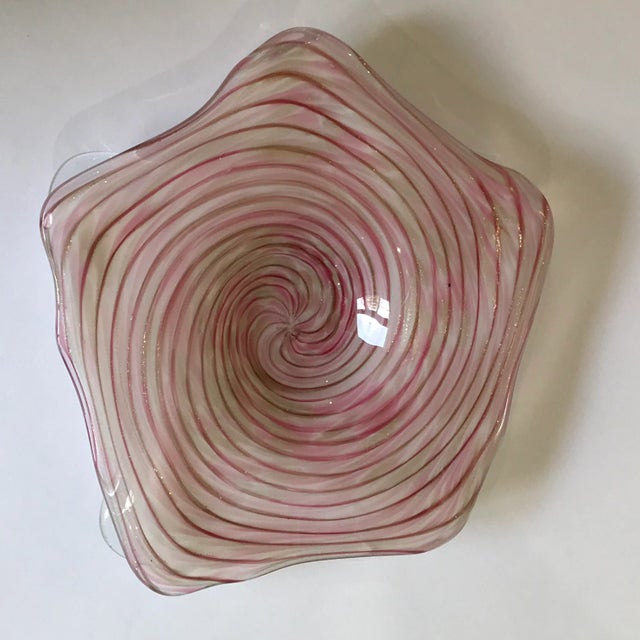 Gold Flecked Pink Murano Glass Dish Bowl Starfish Catchall For Sale - Image 12 of 12