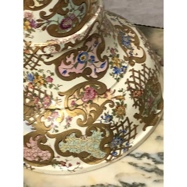 Antique Fischer J. Budapest Charlotte Porcelain Flower Stand, 1890 For Sale - Image 6 of 13