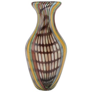 Italian Rainbow Glass Vase, 1970s For Sale