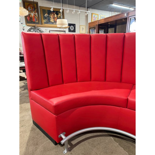 Metal Red Dining Booth For Sale - Image 7 of 9