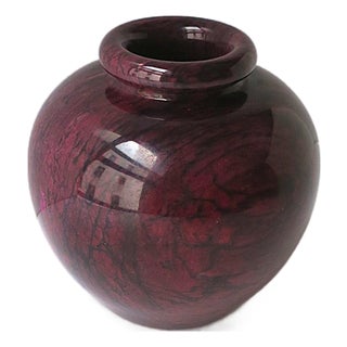 Italian Marble Red Burgundy Urn Vase For Sale