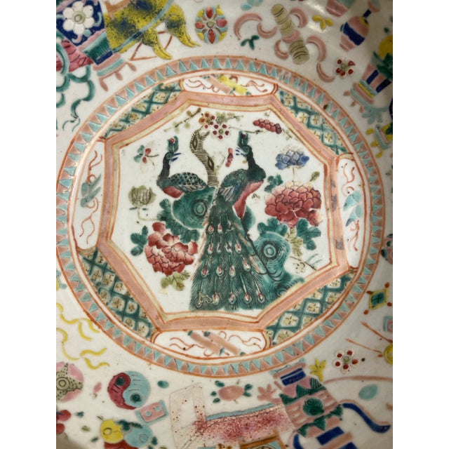 Ceramic Late 19th Century Chinese Famille Rose Centerpiece Bowl For Sale - Image 7 of 10