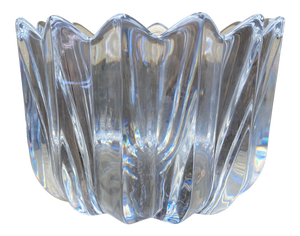 1960s Crystal Tulip Shape Vase With Signature