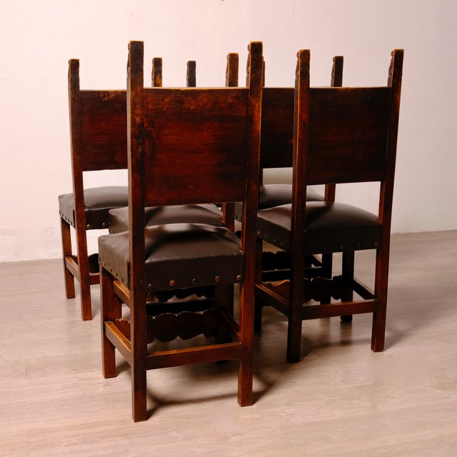Vintage Carved Wooden Chairs, 1920s, Set of 6 For Sale - Image 13 of 18