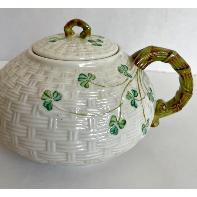 Vintage Ireland Bellek Porcelain Shamrock Tea Pot Chairish