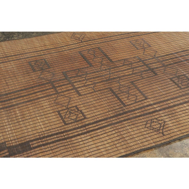 1950s Vintage Moroccan Tuareg Mat With Rhythmic Tribal Geometry - Rug & Kilim For Sale - Image 5 of 7