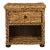 Natural Brown Wicker Nightstand With Drawer And 8"H Storage in Natural Abaca Brown For Sale