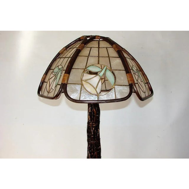 1950s Floor Lamp in Rattan , 1950s For Sale - Image 5 of 8