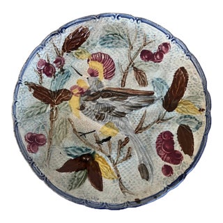 Wasmuel Majolica Plate / Bowl, Belgium, 1890's For Sale