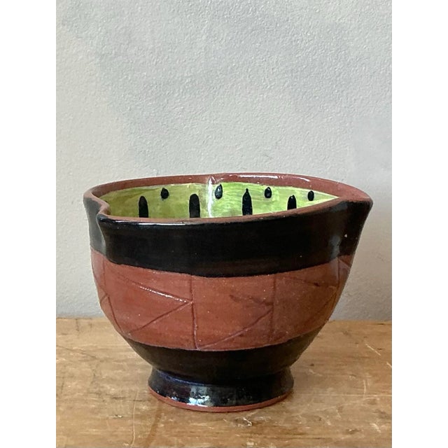 Vintage Boho Studio Pottery Bowl For Sale - Image 4 of 8
