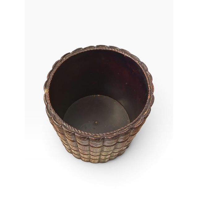 Mid 20th Century Trompe l'Oeil Book Spine Waste Basket For Sale - Image 9 of 10