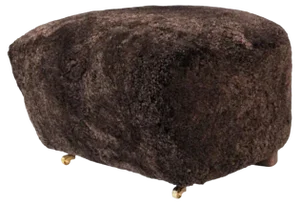 Espresso Smoked Oak Sheepskin the Tired Man Footstool by Lassen