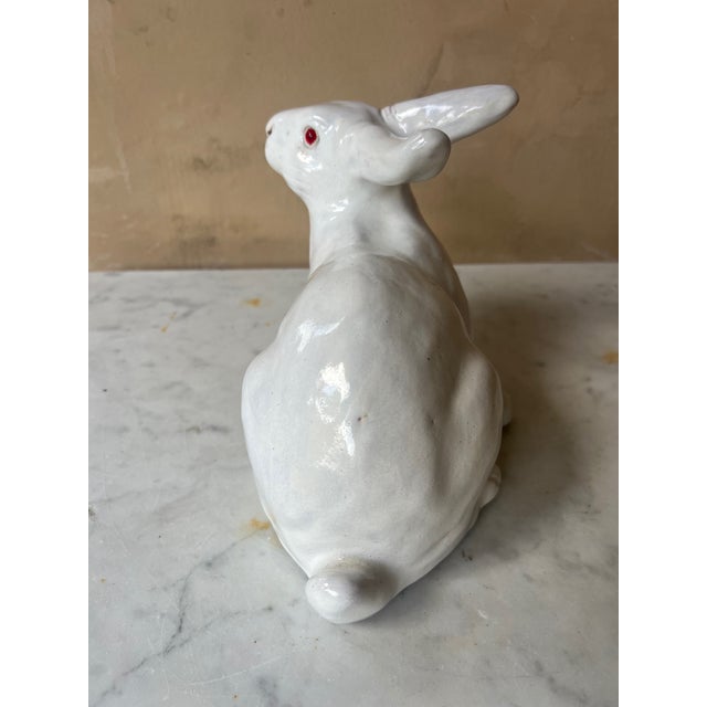 Vintage Hand Painted Terra Cotta Rabbit For Sale - Image 9 of 12