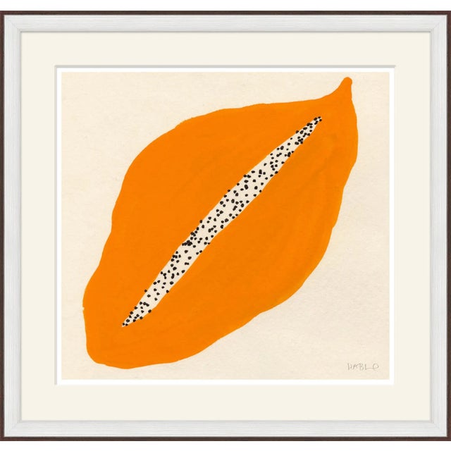 Contemporary Papaya Framed Art Print by Susan Hable For Sale - Image 3 of 3