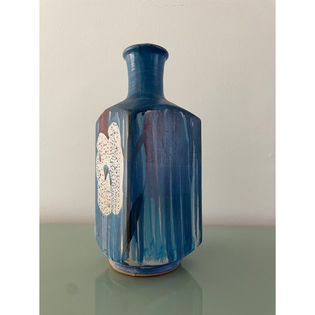Vintage Pacific Stoneware Pottery Vase 1960's Signed Hand Painted Portland For Sale - Image 4 of 7