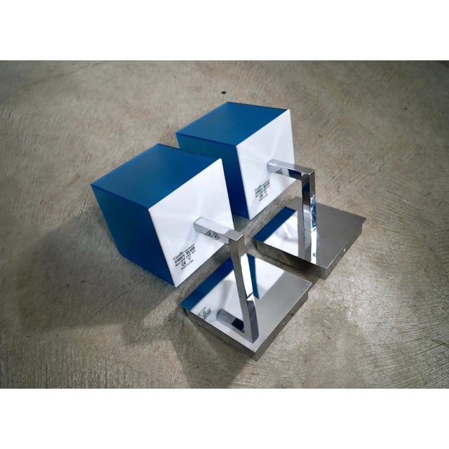 Fontana Arte 1990’s Postmodern Italian Fontana Arte Chrome & Lucite Sconces - A Pair For Sale - Image 4 of 12