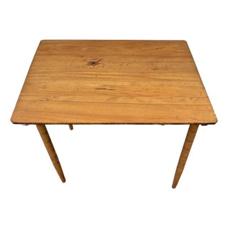 Late 19th Century Antique American Folding Sewing Table With Faux Bamboo Legs For Sale
