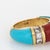 Metal 70s Vintage Turquoise Coral Diamond Band Sz 5 Ring 18k Yellow Gold Fine Jewelry For Sale - Image 7 of 7