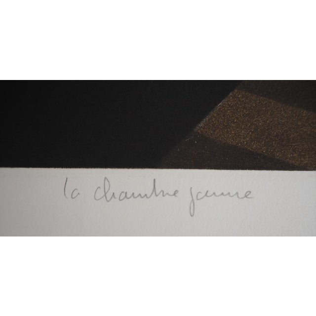 Michel Mathonnat, The Yellow Room, Original Engraving in Pencil For Sale - Image 4 of 7