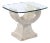 Curved Tessellated Stone Base End Table With Glass For Sale