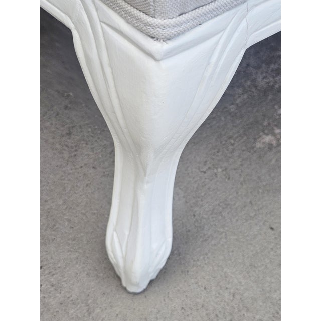 2000 - 2009 Pair of Restoration Hardware French Louis XV Style Upholstered Ottomans With Cabriole Legs For Sale - Image 5 of 10