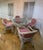 Pencil Reed dining set with the mauve pink seat cushion, which can be taken off and machine wash separately This dining...