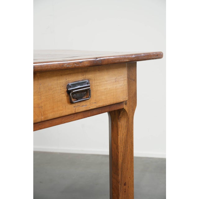 Antique 18th Century French Dining Table with Fruitwood Top and Oak Base For Sale - Image 10 of 14