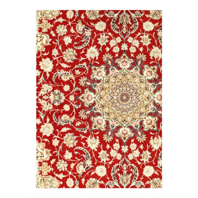 The Isfahan rugs are made with exceptionally good quality of wool & silk. They use traditional motifs inspired by...