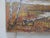 Vintage late 20th century oil on canvas autumn riverside landscape painting. Signed Ted Berkowitz lower left corner....