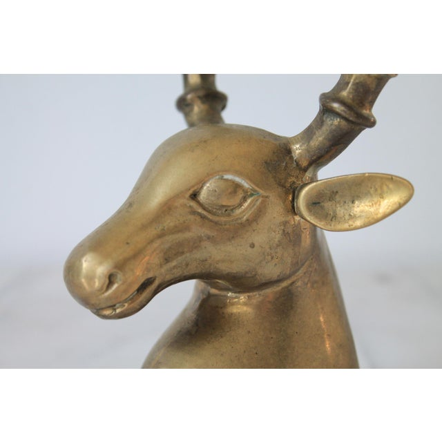 Vintage Brass Antelope Sculpture For Sale In Milwaukee - Image 6 of 12