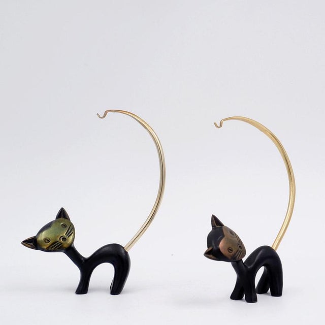 Cat Figurines attribued to Walter Bosse for Hertha Baller Austria, 1950s, Set of 2 For Sale - Image 9 of 12