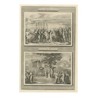 Pieter Mortier, The Altar of Witness and Joshua Renews the Covenant, 1700, Engraving For Sale
