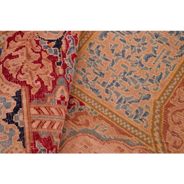 1990s 1990s Shabby Chic Vintage Wool Rug 9.10x13.9 For Sale - Image 5 of 8