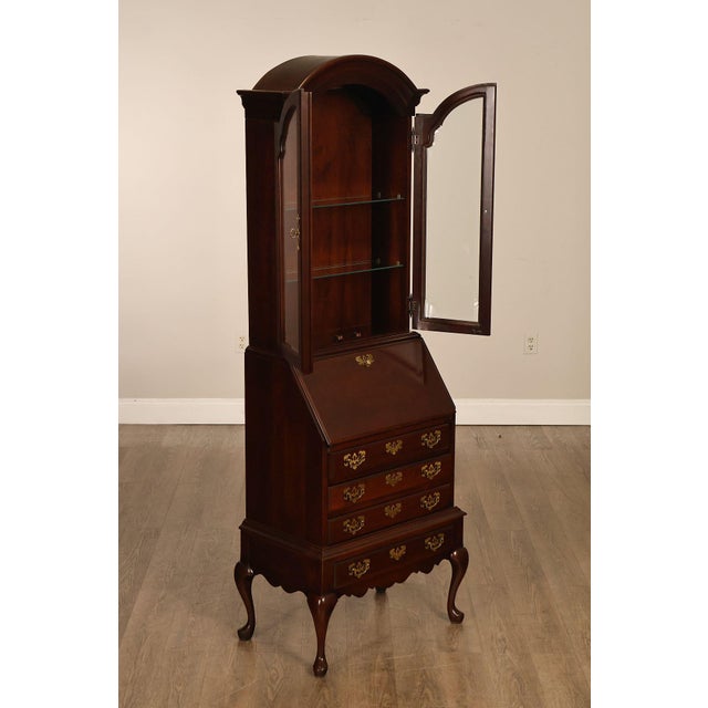 Jasper Cabinet Queen Anne Style Cherry Secretary Desk For Sale - Image 4 of 18