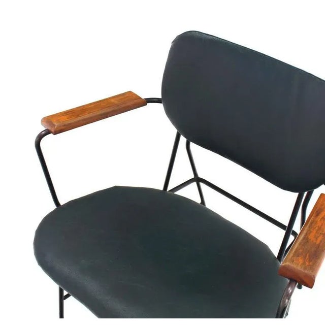 Mid-Century Danish Modern Bent Wire Frame Wood Arm Dining / Side Chair For Sale - Image 4 of 10