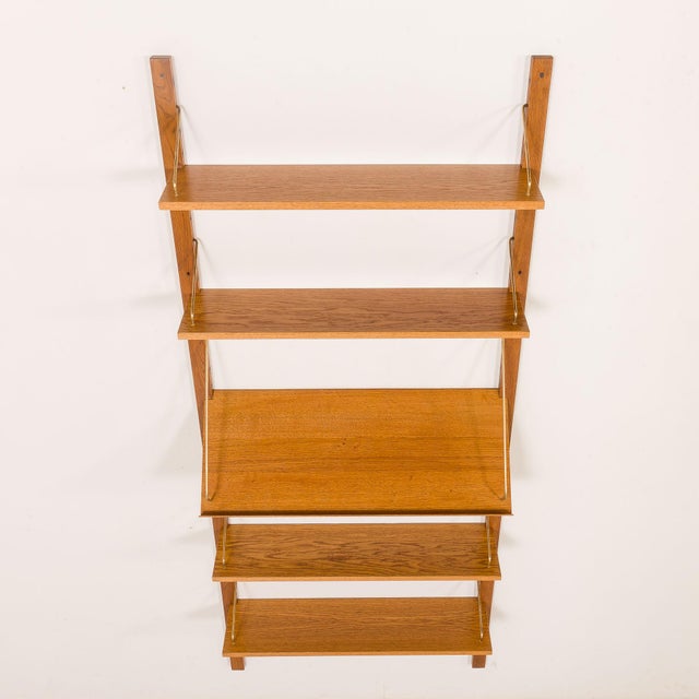 1960s Vintage Scandinavian Shelving Unit in Oak, 1960s For Sale - Image 5 of 11
