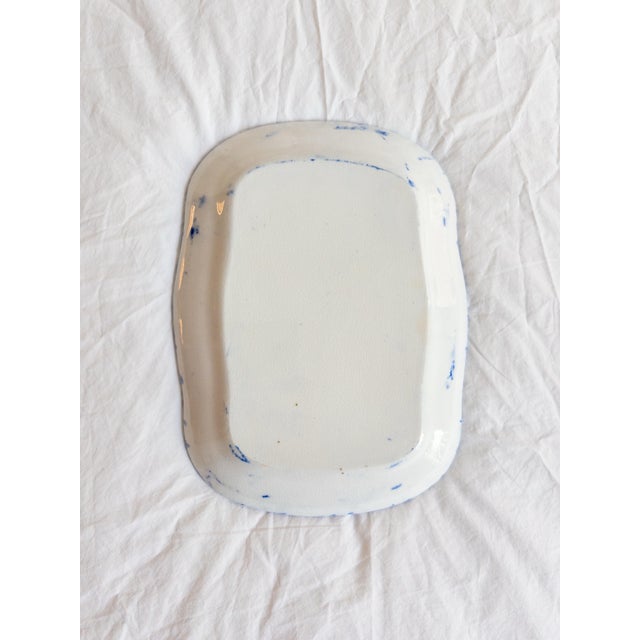 American 19th Century American Blue Spongeware Serving Platter For Sale - Image 3 of 7