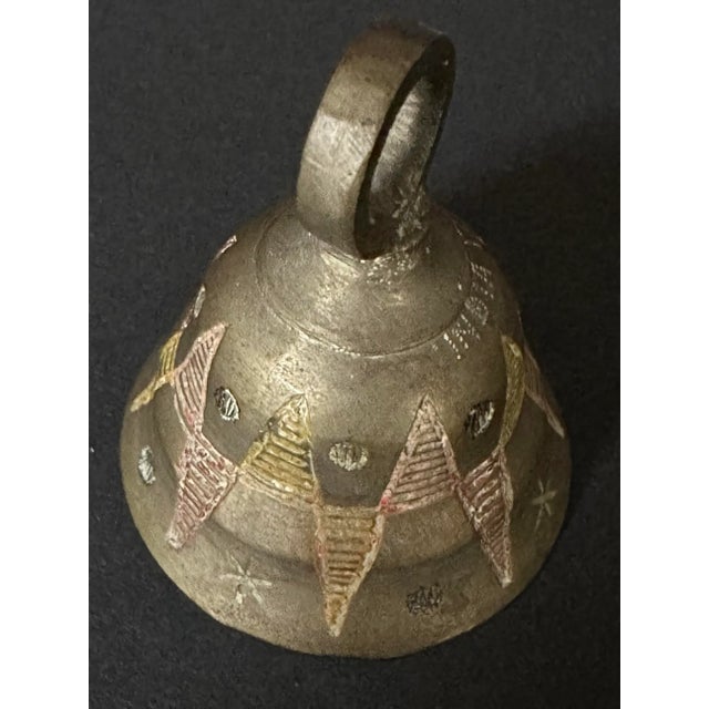 Vintage Mid 20th Century Brass & Cloisonné Bells- Set of 3 For Sale - Image 10 of 10