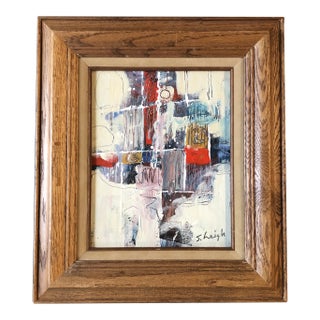 Contemporary Original Stephen Heigh Abstract Painting “Stars Shine” Vintage Frame For Sale